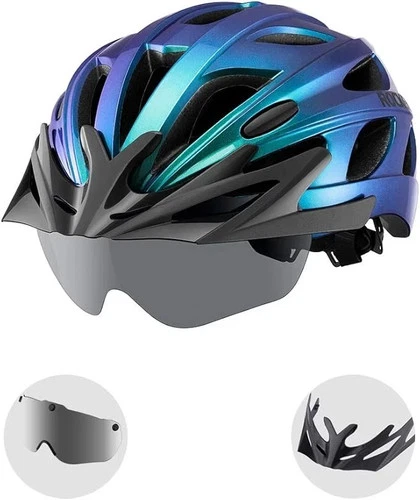ROCKBROS Bike Helmet for Adult,Detachable Magnetic Goggles&Sun Visor Fit 56-62cm