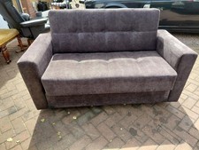 Compact 2 seat Click-Clack Sofa Bed - Dark Grey / Charcoal Fabric