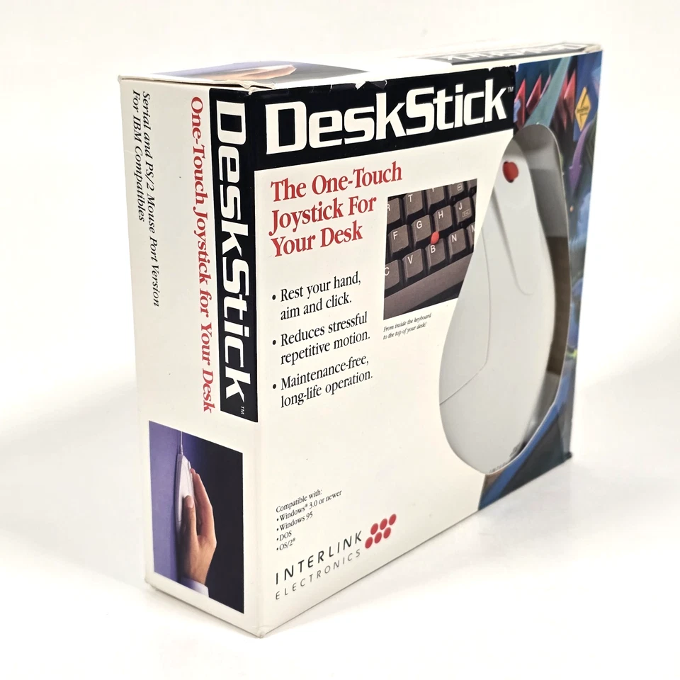 VINTAGE INTERLINK DESKSTICK MOUSE THINKPAD NUB JOYSTICK 1995 IN BOX RARE 90's - Image 3 of 4