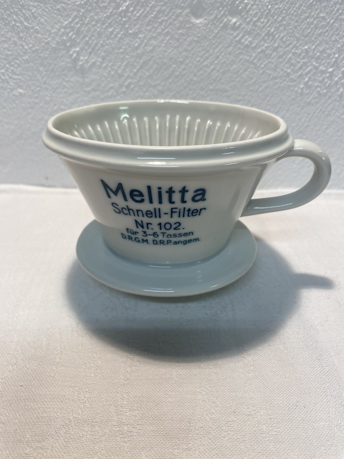 Melitta Schnell-Filter Nr. 102 für 3-6 Tassen Deutsches Reichs Patent 4-Loch