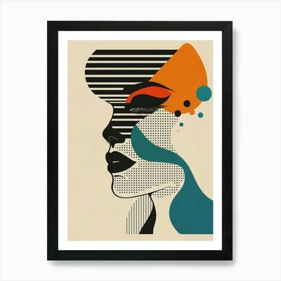 Abstraktes Portrait einer Frau 101 Ar gerahmtes Wandbild Poster Leinwanddruck Bild