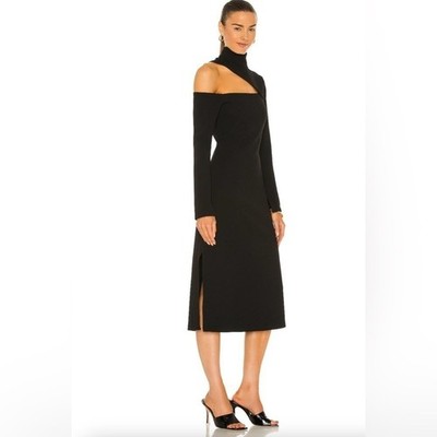 NICHOLAS Black Eleni Midi Edgy Cocktail Event Gala Chic Dress Size M NWT |  eBay