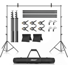 EMART Photo Backdrop Stand kit, 10 x 12 ft Back Drop Adjustable Frame for Pho...