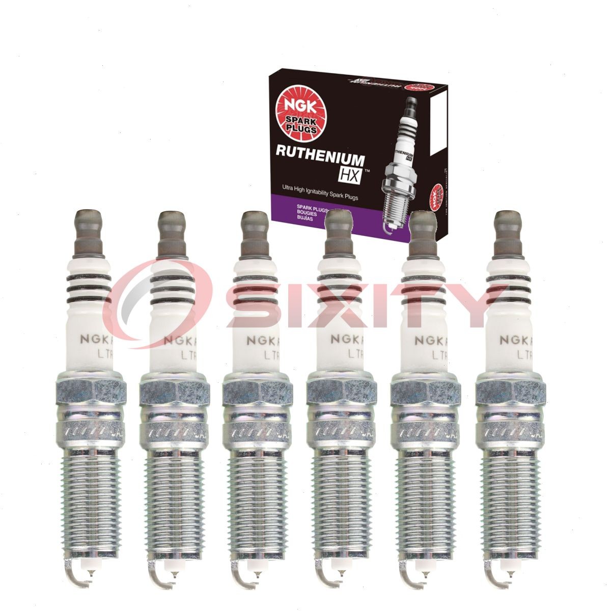 6 pc NGK Ruthenium HX Spark Plugs for 2015-2019 Ford Transit-350 HD 3.5L V6 di
