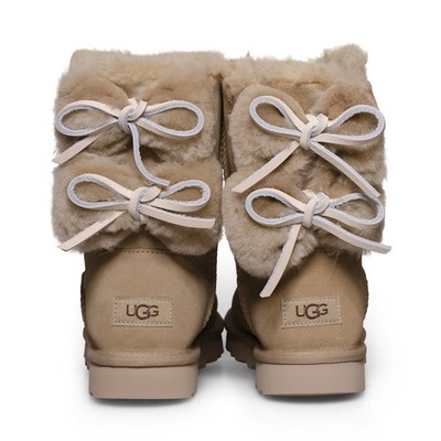 UGG CLASSIC DOUBLE BOW SHORT MUSTARD SEED SUEDE WOMEN'S BOOTS SIZE US NEW 