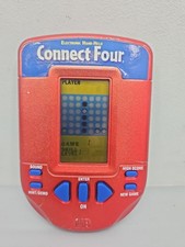 2002 Connect Four Hasbro Electronic Handheld Travel Skill Game Red Works