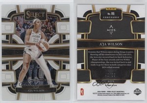 2024 Panini Select WNBA Concourse White Prizm /99 A'ja Wilson #86