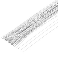 100pcs White Floral Wire Stems Bendable 0.45mm 26 Gauge Florist Wire for Flower