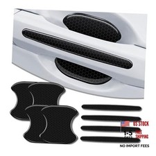 4Pcs Reflective Car Door Handle Bowl Sticker, Car Door Handle 8Pcs Black