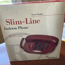 Radio Shack Slim-Line Fashion Phone 43-867 Burgundy Deep Red New Sealed G9