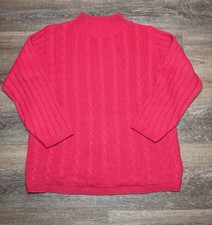 Bobbie Brooks Women's Knit Turtle Sweater VTG Made In USA Red Acrylic