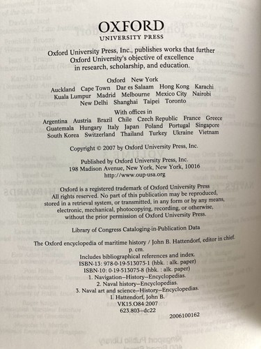 The Oxford Encyclopedia of Maritime 4 Volume Set John B Hattendorf (Ex-Library) - Picture 18 of 24