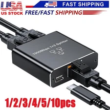 RJ45 Gigabit Ethernet Splitter 1000Mbps LAN Network Internet 1 to 2 Adapter lot