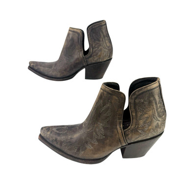 Ariat Dixon Women's 11 B Distressed Black Leather Western Booties Ankle Boots