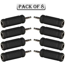 8x 1/8'' 3.5mm Stereo Male Plug to 1/4" 6.3mm Stereo Female Jack Converter