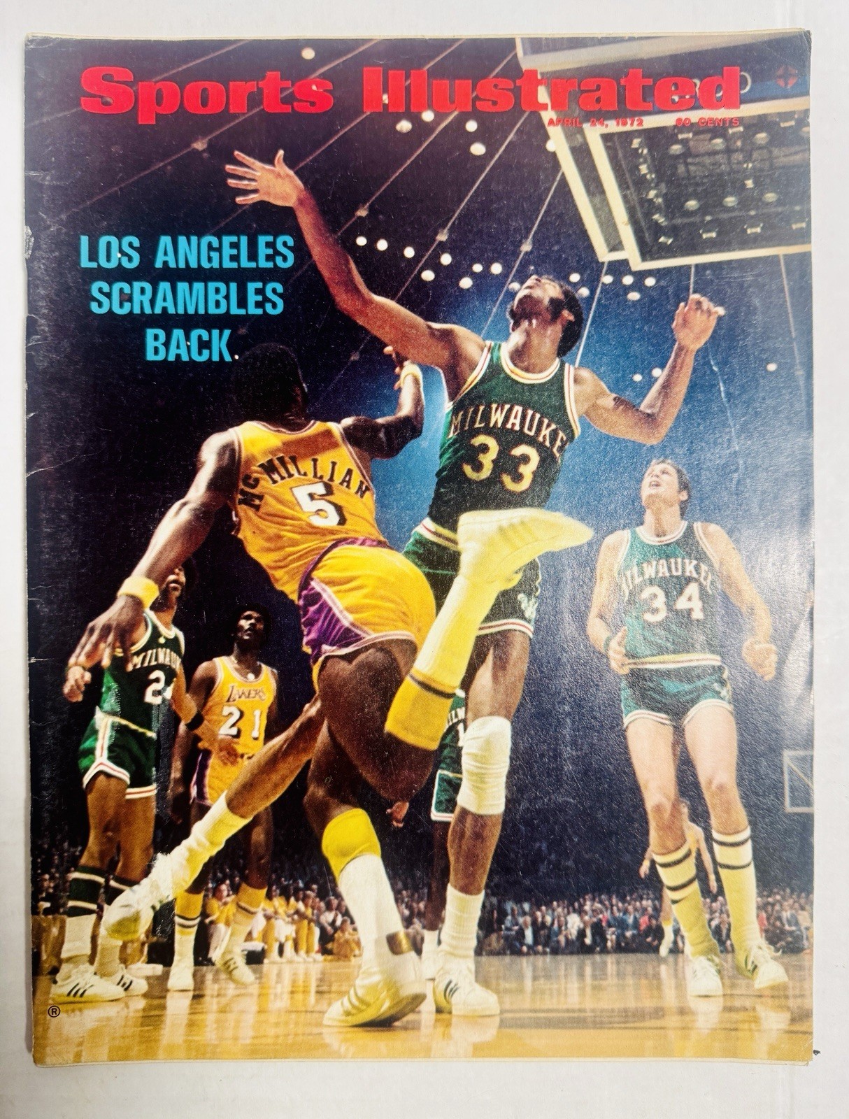 Sports Illustrated April 24, 1972 Bucks vs Lakers Alcindor Jabbar (no Label) JMH