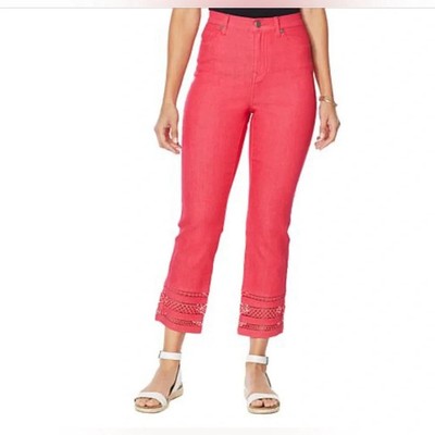DG2 By Diane Gilman Ladies Crochet Hem Crop Rop Jean Size 20PW