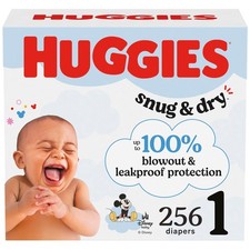 Size 1 Diapers Snug & Dry Newborn Diapers Size 1 (8-14 lbs) 256 Count (4 Packs 0.33 per diaper