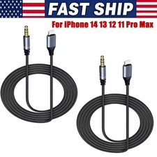 8 Pin to 3.5mm AUX Audio Car Adapter Cord For iPhone 14 13 12 11 Pro Max 8 X Lot
