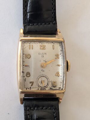 VINTAGE ELGIN 10K GOLD FILLED WHITE DIAL LADIES WATCH FOR PARTS OR REPAIRS 
