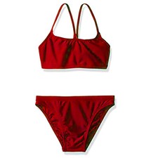 Girls'  Womens' Junior Guard Two Piece Swimsuit - Red - 24/B 24/T