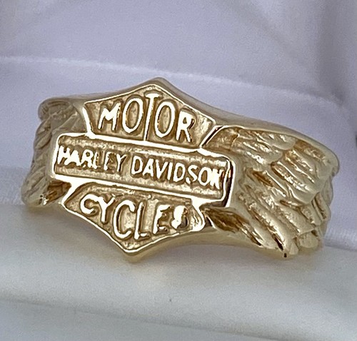 14K Yellow Gold Harley Davidson Ring - Size 12.5