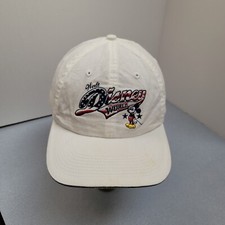 Vintage Disney World Cap Hat Adjustable White Mickey Mousse American Flag Logo