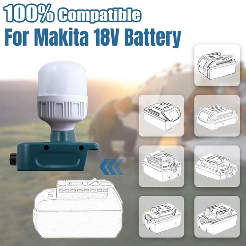 Dimmbar LED Arbeitsleuchte Licht E27 Glühbirnen Lampe Für Makita 18V Li-ion Akku - Bild 6 von 7