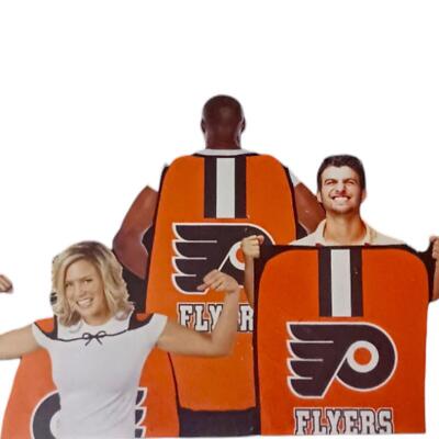 Philadelphia Flyers NHL FAN FLAG CAPE BANNER WAVE IT, DISPLAY WEAR IT 31.5''x47'' 