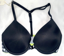 Victoria's Secret Wear Everywhere Pus-up Bra Geometric Print 32C Black B7*H