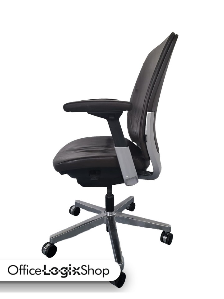 Steelcase Amia (Leap V2) Task Chair Fully Adjustable Brown Stitched