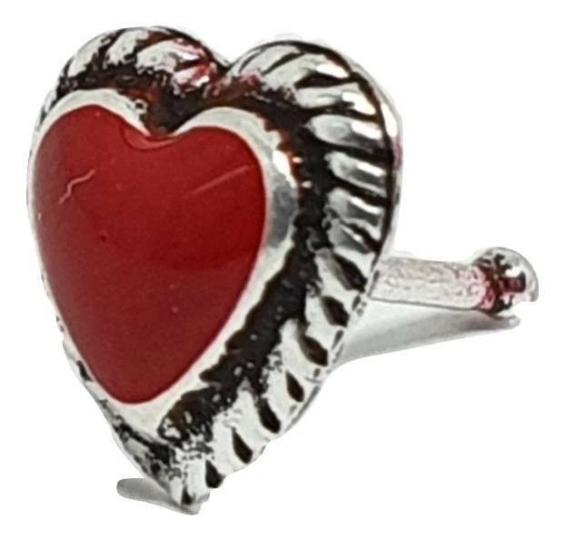 Corazón Nariz Stud Rojo Esmalte Bali Indio 22g (0.6mm) 925 Plata Esterlina Bo... - Imagen 4 de 4