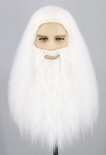 Men's Wigs Beard Set Wizard Wigs White Fluffy Wig for Cosplay Wigs Halloween ...