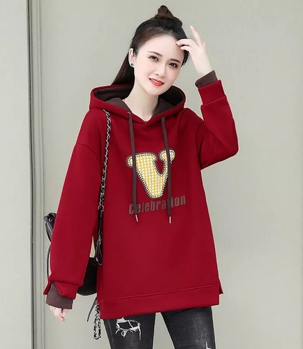 Sweat Randonnée Femme – Capuche Rouge Oversize, Taille S (occasion)