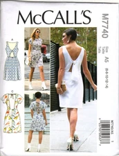 McCall's M7740 Misses 6 to 14 Backless Dress Uncut Sewing Pattern New