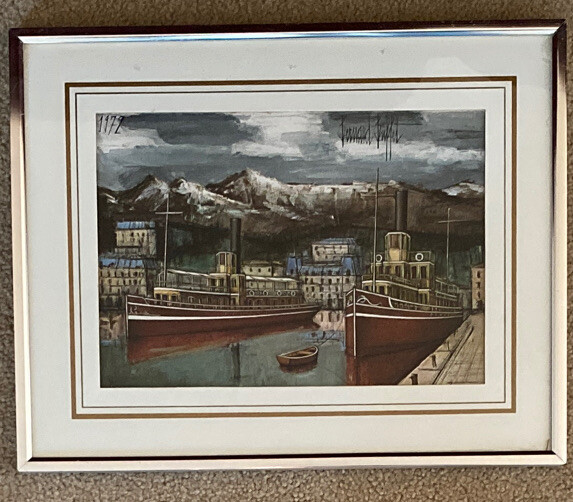 BERNARD BUFFET Annecy L'Embarcadere Des Bateaux Promenade SIGNED