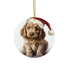 Cocker Spaniel Puppy - Ceramic Christmas Ornament - Printed in USA