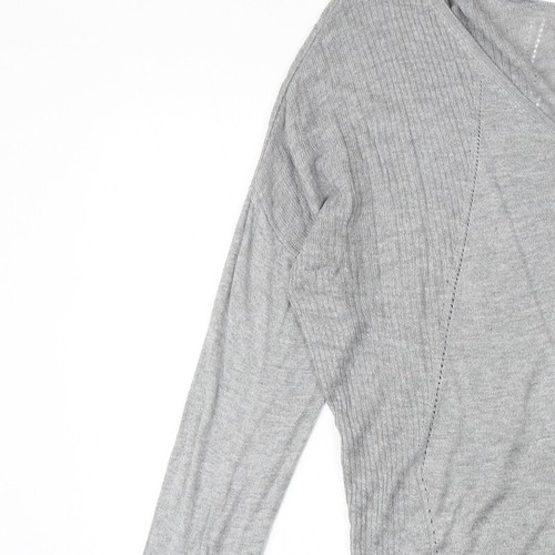 Promod Womens Grey V-Neck Viscose Blend Jumper Size L - Picture 6 of 10