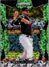 2019 Panini Prizm #155 Carlos Rodon Lime Green Donut Circles Prizm #/199