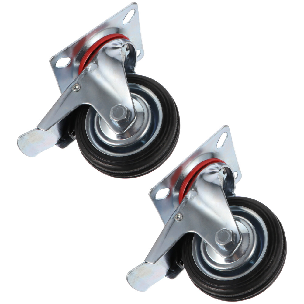 2 Pcs Swivel Casters for Furniture Cart Wheels Nonslip Universal