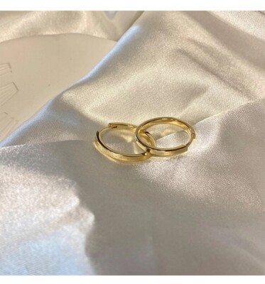 Aretes Argollas en Oro 14K Pendientes Joyería Fina de Moda Regalos Para  Mujer