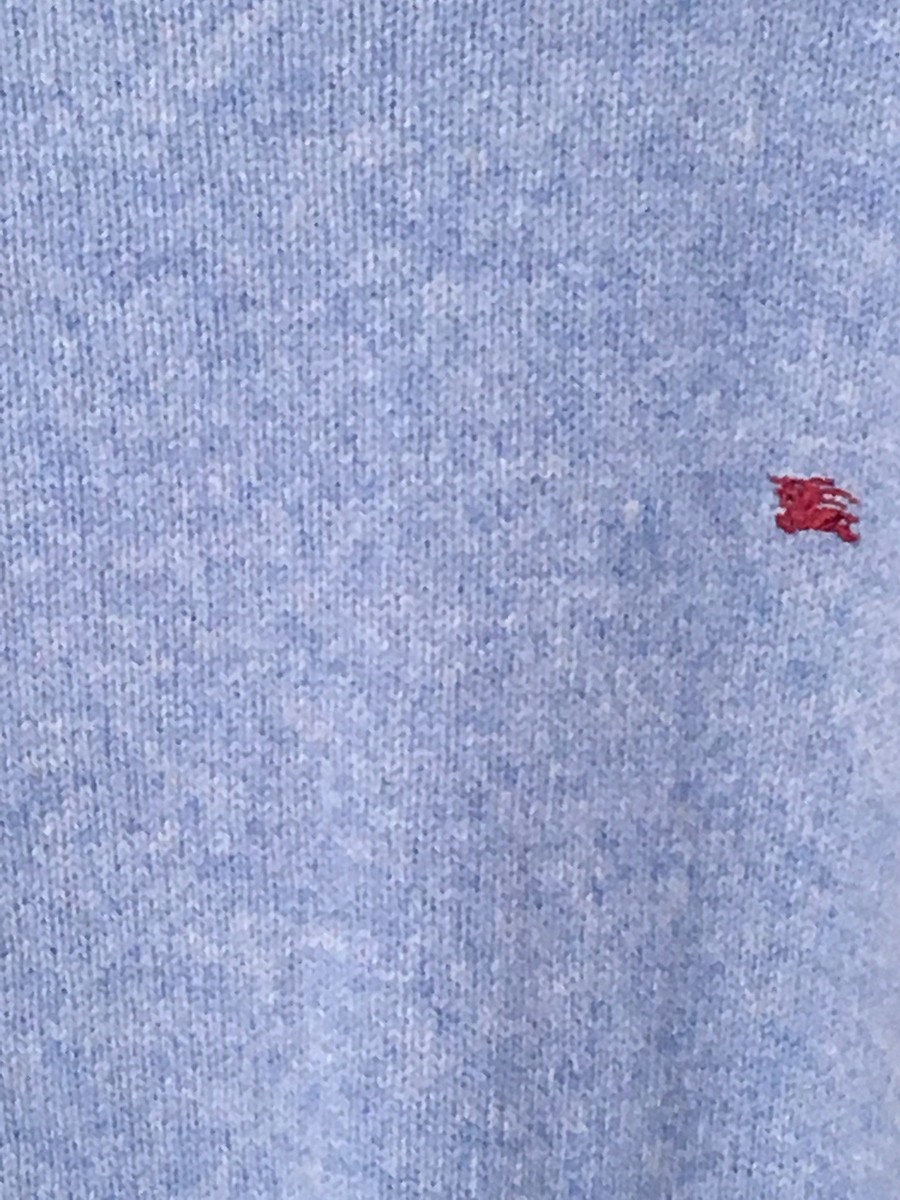 EUC Burberry London Men's Sweater 100% Wool Crewneck Blue Size