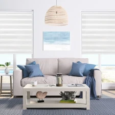 Blindster Light Filtering Zebra Sheer Shades Motarized Remote Control 52" x 36"