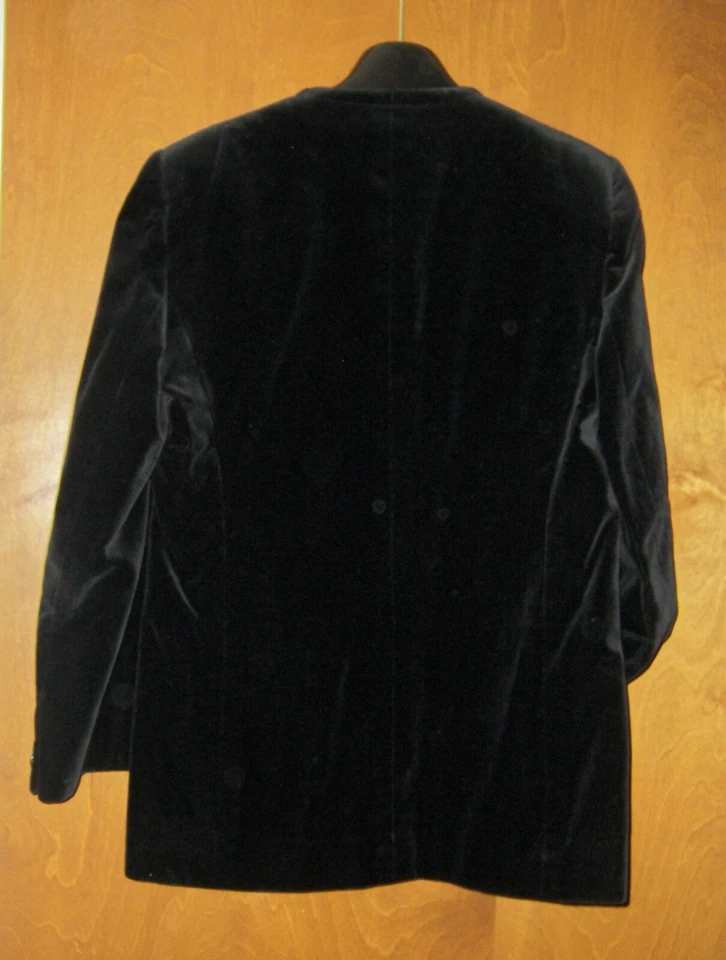 CHAQUETA/BLAZER JAEGER TERCIOPELO NEGRO HECHO EN GRAN BRETAÑA EE. UU. 8-10. ¡CORTE GENEROSAMENTE! Foto 2 de 4