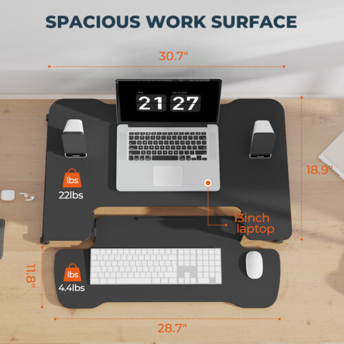 FLEXISPOT 31" Home Office Desk Converter Height Adjustable Computer Desk Riser - Picture 8 of 10