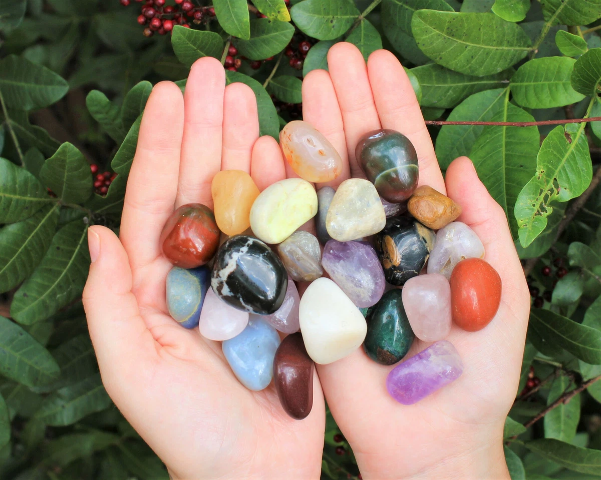 Assorted Mixed Tumbled Stones 1 2 lb Wholesale Bulk Lot MEDIUM Chakra Reiki 8 oz
