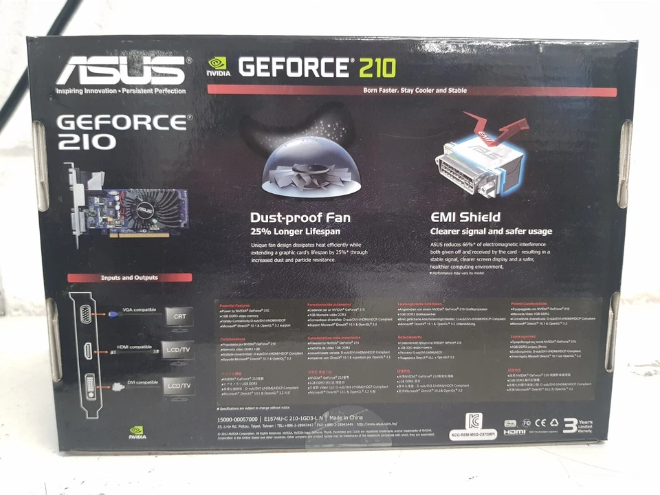 ASUS GeForce 210 1GB DDR3 Dust-Proof Fan - Image 2 of 2