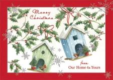 Bird Houses Our Home to Yours Designer Greetings Christmas Card