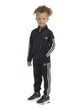 adidas Girls 2pc Girls Black Sparkle Jacket Joggers Set size: 6, 6x, 14