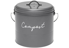 Eco 3L Compost Bin by Ladelle | Charcoal | Kitchen Food Scrap Recycling Bin